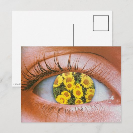 Carte postale ornée de yeux (Devant / Derrière)