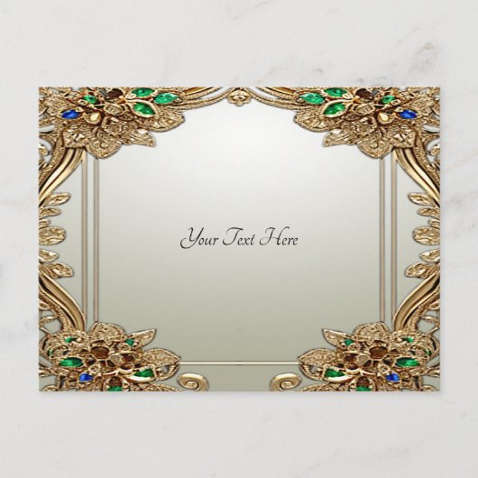 Carte postale ornée élégante en or (Devant)