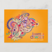 Carte Postale Ornement coloré Joyeux Diwali (Devant)