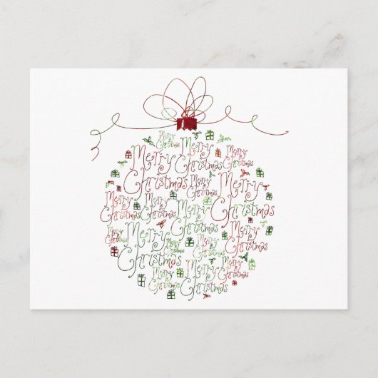 Carte postale ornement de Noël (Devant)