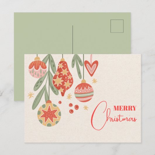 Carte Postale ornement de Noël  (Devant / Derrière)