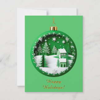 Carte Postale Ornement de Noël festif avec scène hivernale