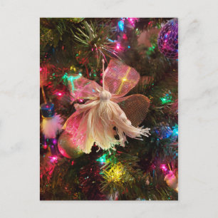 Carte Postale ornement de sapin de noël filange ange poupée phot