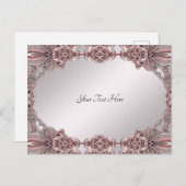 Carte postale ornementale rose (Devant / Derrière)