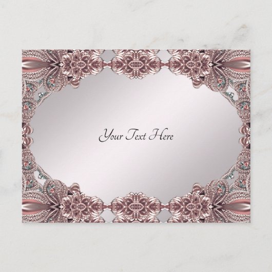 Carte postale ornementale rose (Devant)