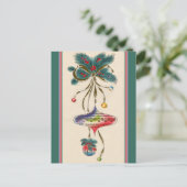 Carte Postale Ornements de couleur aquarelle rétro (Debout devant)