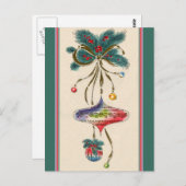 Carte Postale Ornements de couleur aquarelle rétro (Devant / Derrière)