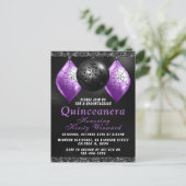 Carte Postale Ornements de Halloween violets noirs pour Quinceañ (Debout devant)