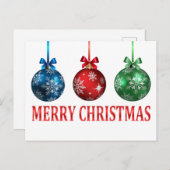 Carte Postale Ornements de Noël (Devant / Derrière)