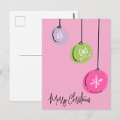 Carte Postale Ornements de Noël à dessins (Devant / Derrière)