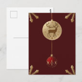 Carte Postale Ornements de Noël élégants (Devant / Derrière)