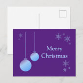 Carte Postale Ornements de Noël modernes et flocons de neige (Devant / Derrière)