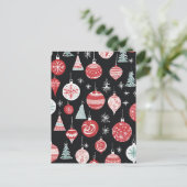 Carte Postale Ornements de Noël Noir (Debout devant)