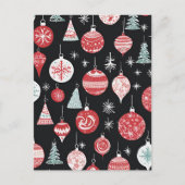 Carte Postale Ornements de Noël Noir (Devant)