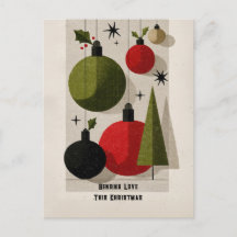 Ornements de Noël Rétro Moderne du Milieu du Siècl
