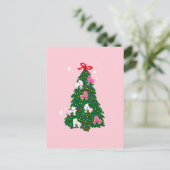 Carte Postale Ornements de patinage de vacances Arbre de Noël (Debout devant)