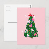 Carte Postale Ornements de patinage de vacances Arbre de Noël (Devant / Derrière)