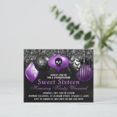 Carte Postale Ornements Halloween Violet Noir Sweet 16 (Debout devant)