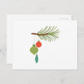 Carte Postale Ornements Sur Branche (Devant / Derrière)