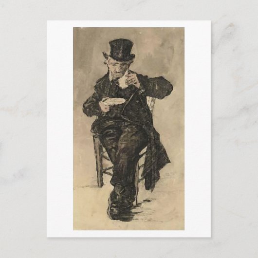 Carte Postale Orphan Man Boire du café, Vincent van Gogh (Devant)