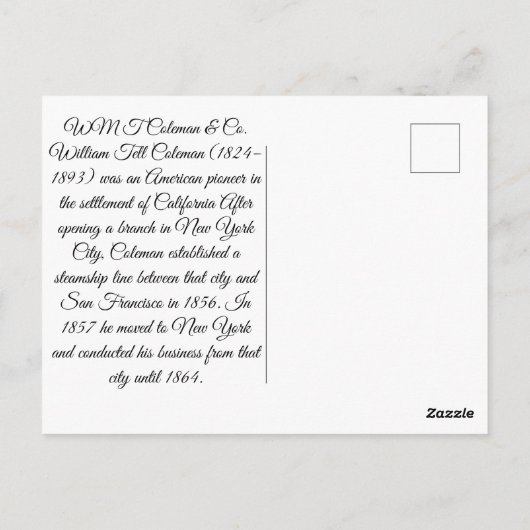 Carte Postale Orpheus Clipper (Dos)