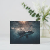 Carte Postale Orque nageant dans les eaux profondes (Debout devant)