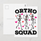Carte Postale Ortho Squad Squelette Dansant Saint-Valentin (Devant / Derrière)
