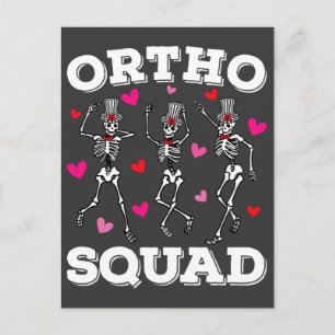 Carte Postale Ortho Squad Squelette Dansant Saint-Valentin