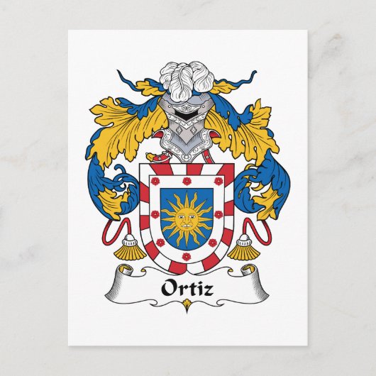 Carte Postale Ortiz Family Crest (Devant)