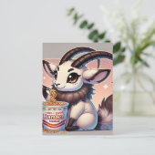 Carte Postale Oryx Adorable Mangeant des Nouilles (Debout devant)