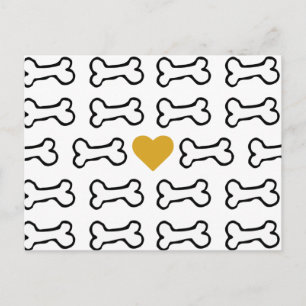 Carte Postale Os de chien mignon au coeur de l'or