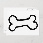 Carte Postale Os de chien mignon de bande dessinée (Devant / Derrière)