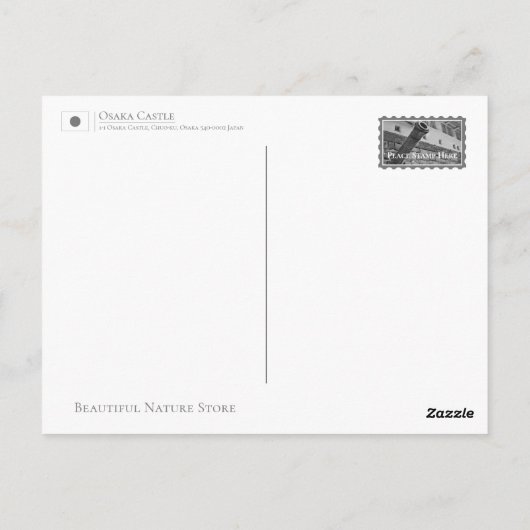 Carte Postale Osaka Castle (Dark ver.) ポストカード (Dos)