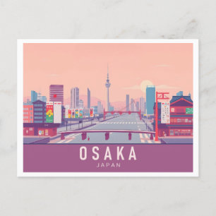 Carte Postale Osaka Japan Pastel Voyage Design
