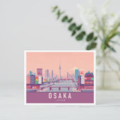 Carte Postale Osaka Japan Pastel Voyage Design (Debout devant)