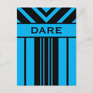Carte Postale Osez Vibrant Bleu et Noir Stripes & Chevrons