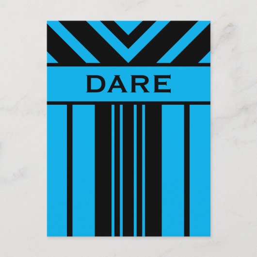 Carte Postale Osez Vibrant Bleu et Noir Stripes & Chevrons (Devant)
