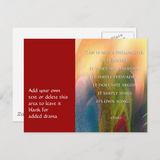 Carte postale Osho Zen (Devant / Derrière)