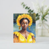 Carte Postale Oshun Afrique Orisha Aquarelle Art (Debout devant)