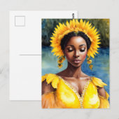 Carte Postale Oshun Afrique Orisha Aquarelle Art (Devant / Derrière)