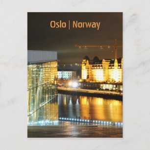 Carte Postale Oslo, Norvège la nuit