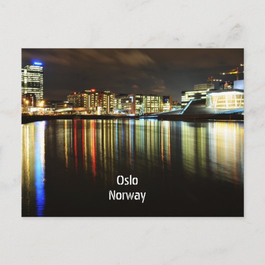 Carte Postale Oslo, Norvège la nuit (Devant)
