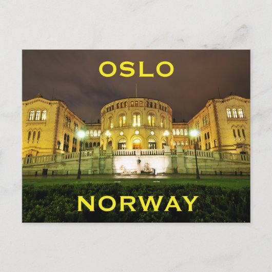 Carte Postale Oslo, Norvège la nuit (Devant)