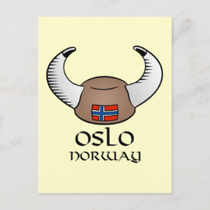 Carte Postale Oslo Norvège Viking Casquette