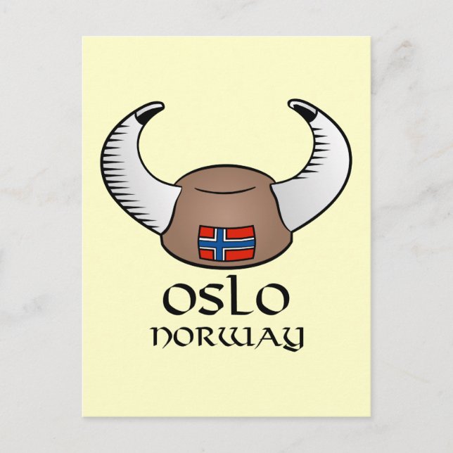 Carte Postale Oslo Norvège Viking Casquette (Devant)