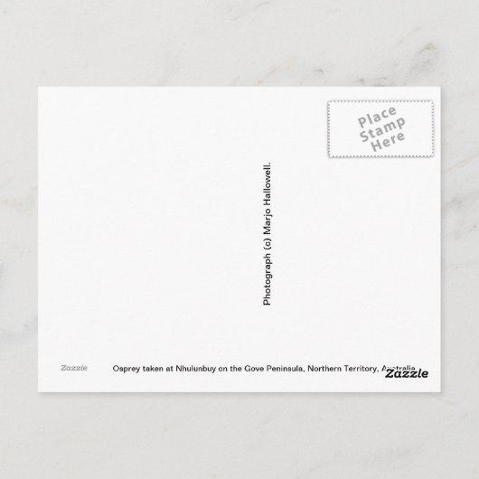 Carte postale Osprey (Dos)