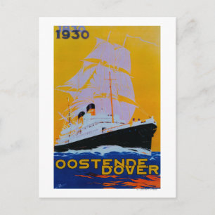 Carte Postale Ostende Dover Poster Vintage Europe