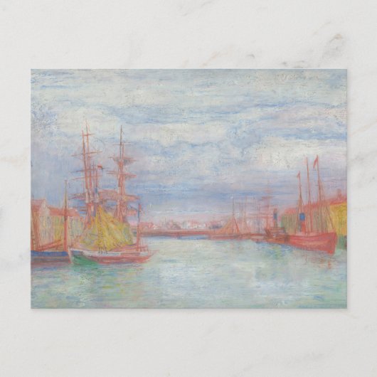 Carte Postale Ostende Harbour par James Ensor (1900) (Devant)