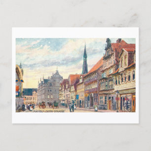 Carte Postale Oster Strasse vintage à Hamelin, Allemagne