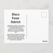 Carte Postale Ostrich de fièvre disco (Dos)